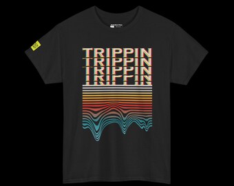 Trippin Glitch Typografie Tee | Rave Festival Techno Grafik Shirt