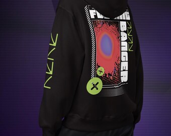 Techno Rave Übergroßer Hoodie | Ficken Knaller Grafik DJ