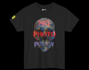 Kein Foto Richtlinien Tshirt | Front Skull Graphic Streetwear für Musik erste Nächte