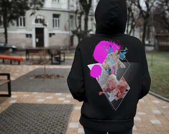 Surreal Butterfly Collage Hoodie, Trippy Street Art Sweatshirt