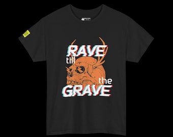 Rave Till The Grabe | Totenkopf Front Print Unisex Rave T-Shirt