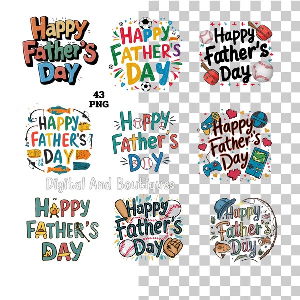 Fathers Day Clipart, Clipart Bundle, Happy Fathers Day Clipart PNG, Font Clipart Bundle, Mother's Day PNG, Mothers day graphics, Font PNG