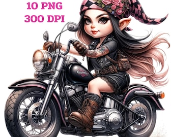 Biker Gnome Clipart, Gnome Clipart, Motorcycle Gnome Biker, Biker Clipart, Motorcycle Gnome, Biker Theme, Gnome Illustration, Gnome PNG