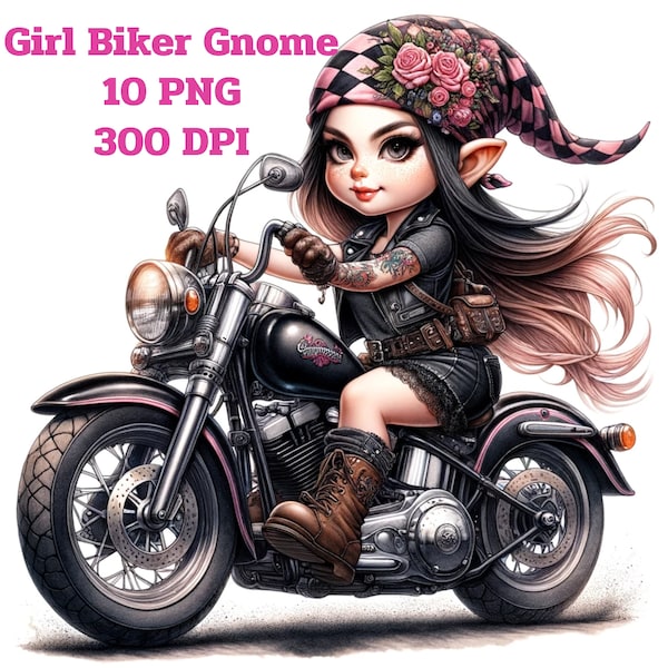 Biker Gnome Clipart, Gnome Clipart, Motorcycle Gnome Biker, Biker Clipart, Motorcycle Gnome, Biker Theme, Gnome Illustration, Gnome PNG