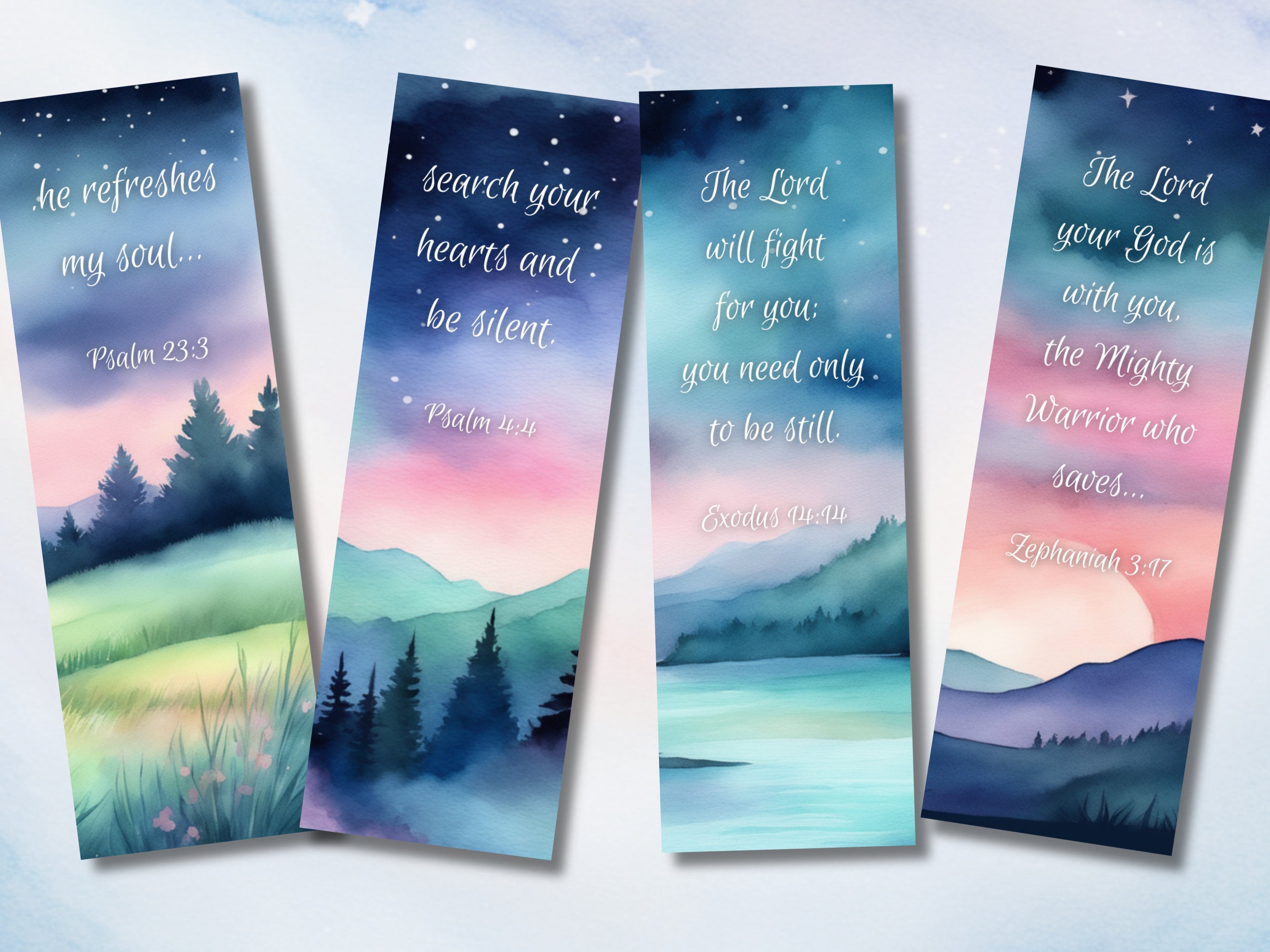 Printable Calming Scripture Bookmarks for Digital Download - Etsy