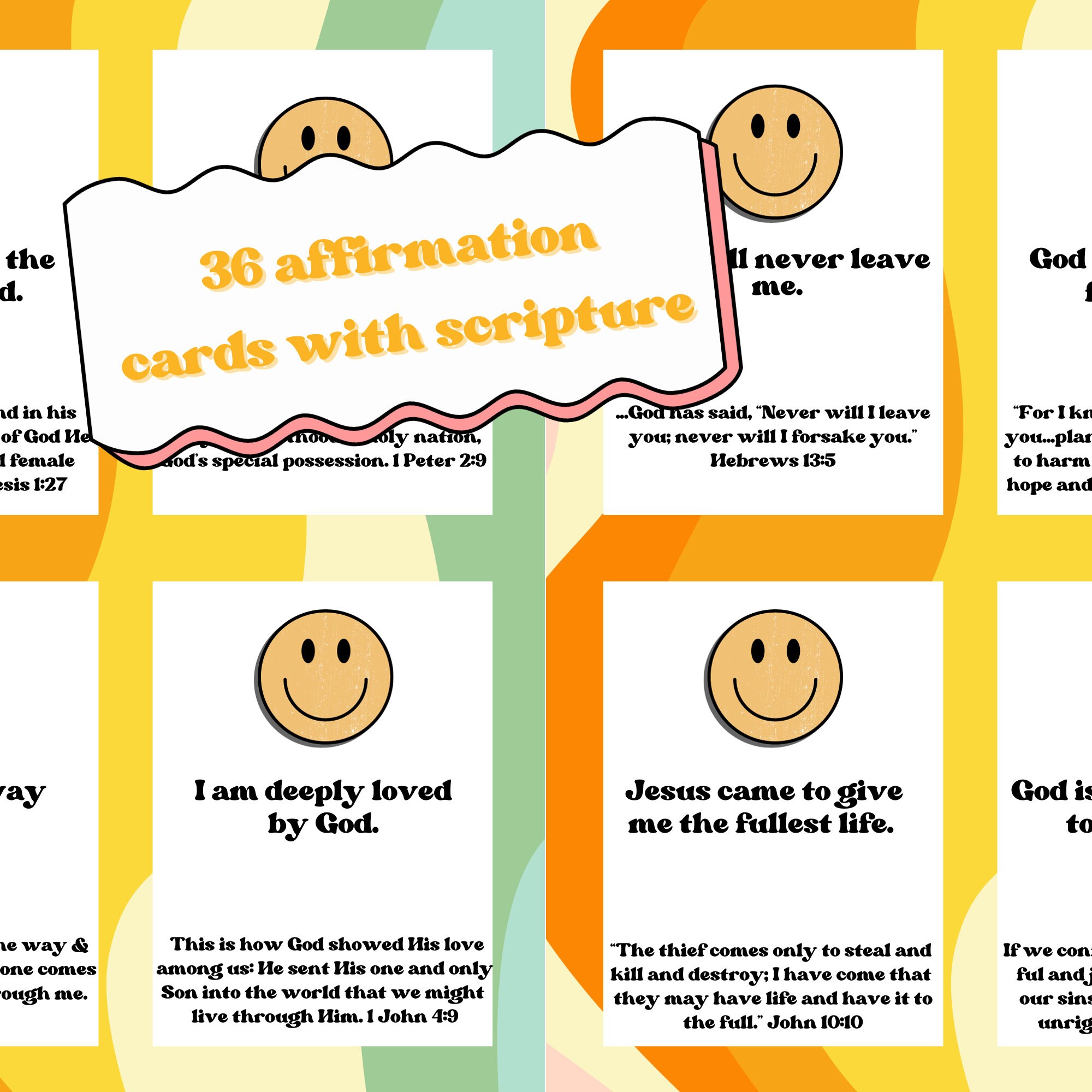 36 Affirmation Cards for Teens and Tweens | Scripture Affirmation Cards ...