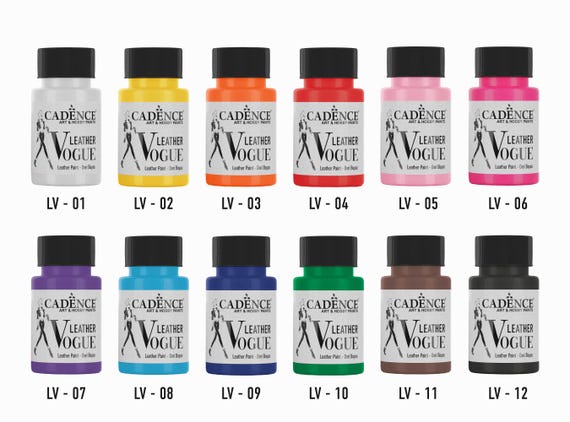Leather Paint - 26 Color - Acrylic Paint for Leather - DIY Leather Projects - Metallic Leather Paint