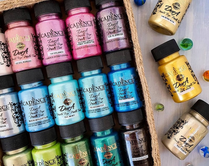 70 Colors Metallic Paint SET - Metallic Paint for Furniture - Decorative Acrylic Paint - Metallic Colors - 70 x 50ML - 1.69OZ