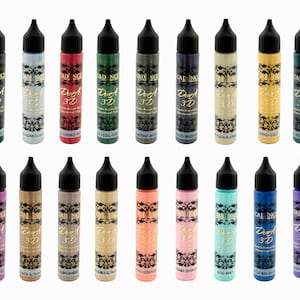 Juego de pintura 3D Dotting de 24 colores - Pintura de soplado - Pintura dimensional decorativa - Pintura dimensional metalizada - 24 x 25 ml - 0,85 oz