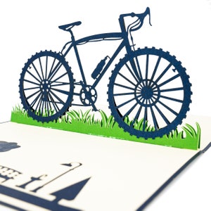 Pop Up Karte zum Geburtstag, Vatertag, Fahrradtour | 3D Geburtstagskarte für Mann, Freund | Rennrad
