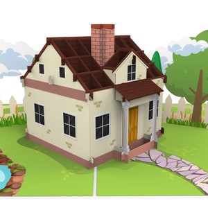 LIMAH® Pop-Up Karte Haus | 3D Glückwunschkarte zum Einzug, Richtfest, Hausbau, Hauskauf oder Umzug | als Gutschein oder Geldgeschenk
