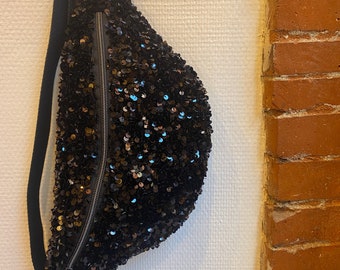 Sac banane sequins noirs