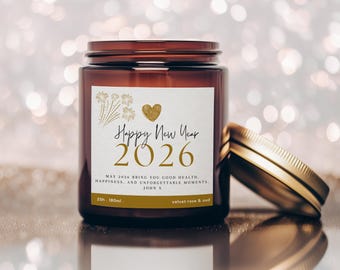 Personalised New Year Candle | New Beginnings Gift | Custom Soy Wax Home Decor