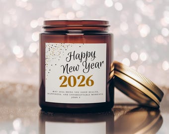 Personalised New Year Candle | Custom Soy Wax Gift | New Beginnings Home Decor
