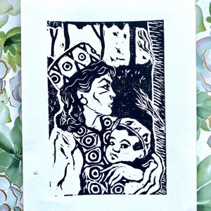 Sladyana-originele limited edition linosnede print illustratie