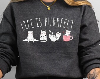 Felpa gatto per donne, maglione gatto divertente, regali per il proprietario del gatto, regalo per l'amante dei gatti, maglioni mamma gatto da donna, idea regalo di compleanno per la mamma gatto