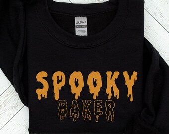 パン職人のための不気味なハロウィンスウェットシャツ、友人へのハロウィンギフト、不気味なベーキングシャツ、女性への不気味なギフト、怖いハロウィンシャツ
