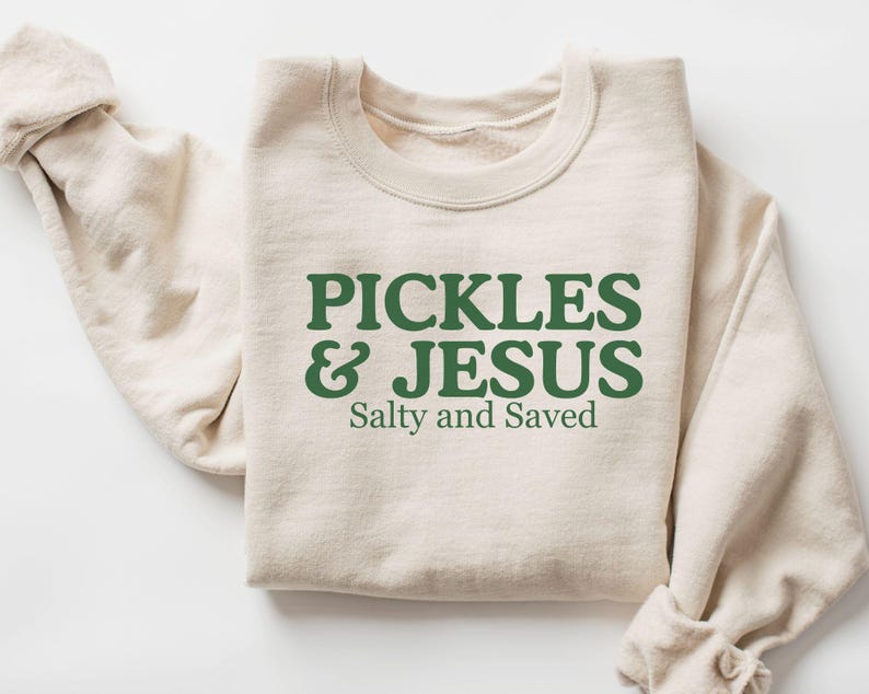 Rolig pickle-tröja, pickles och Jesus-tröja, salt och sparad matälskare-gåva bild 1