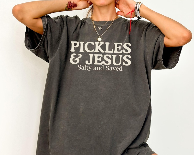 Rolig pickle-tröja, pickles och Jesus-tröja, salt och sparad matälskare-gåva bild 2