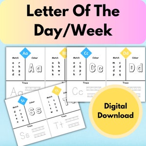 Letter of the day activity worksheet | Letter of the week activity worksheet | Fun learning | Preschool | Home school | Printable