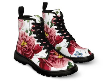 Vintage canvas dameslaarzen met bloemenmotief - Stijlvol en comfortabel retro-schoeisel