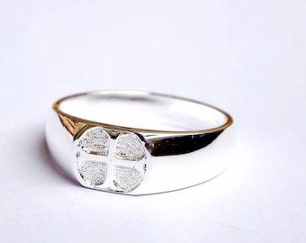 Anello con croce templare in argento sterling, copia del XIII secolo