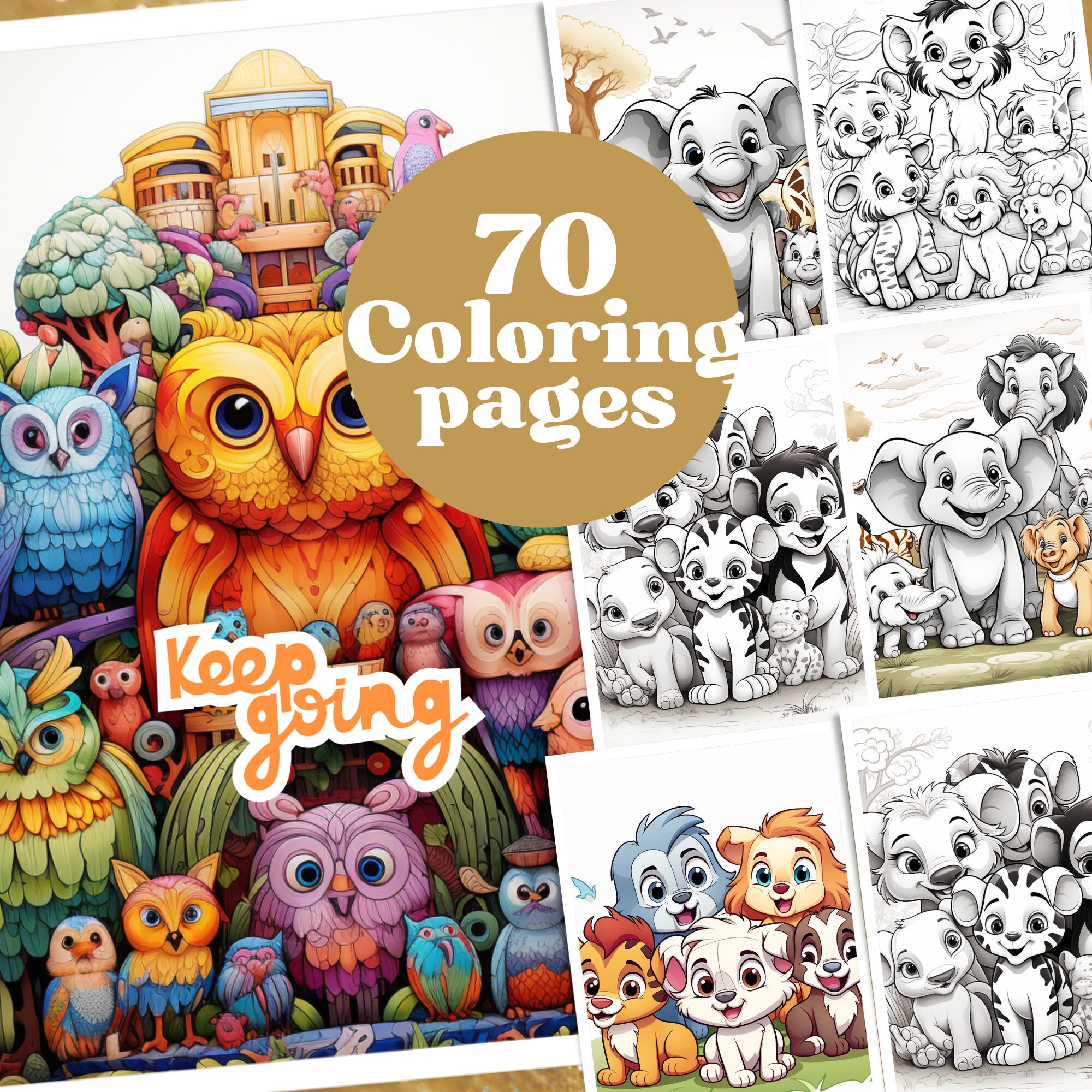 Print on Demand A4 Size Coloring Sheets Animals Coloring Pages for Kid ...