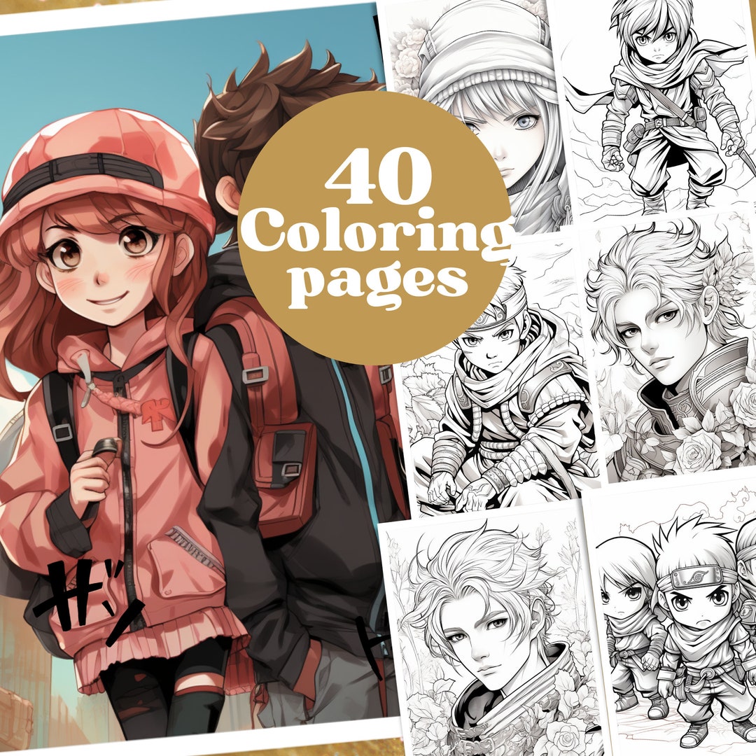 Manga Coloring Pages, Anime Style, Manga, Anime Coloring Pages for Kids, Greyscale Coloring Book ...