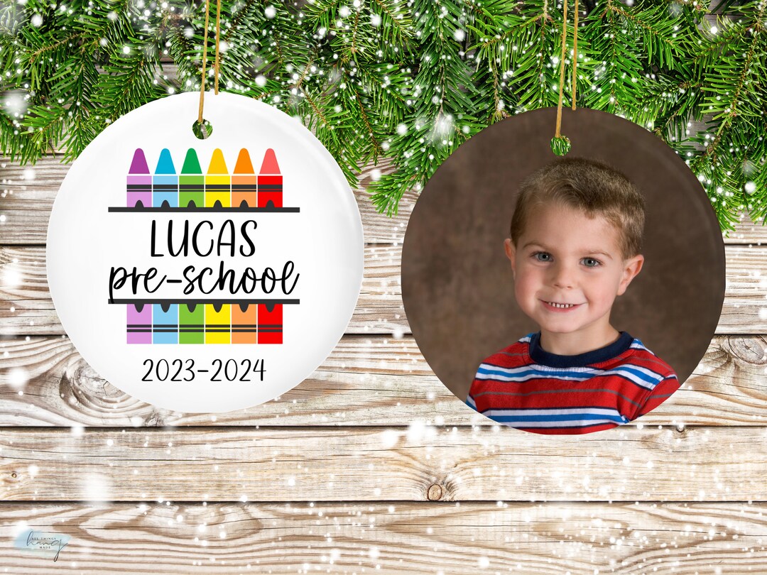 Personalized Pre-school Photo Ornament Gift for Kids- Custom Preschool ...