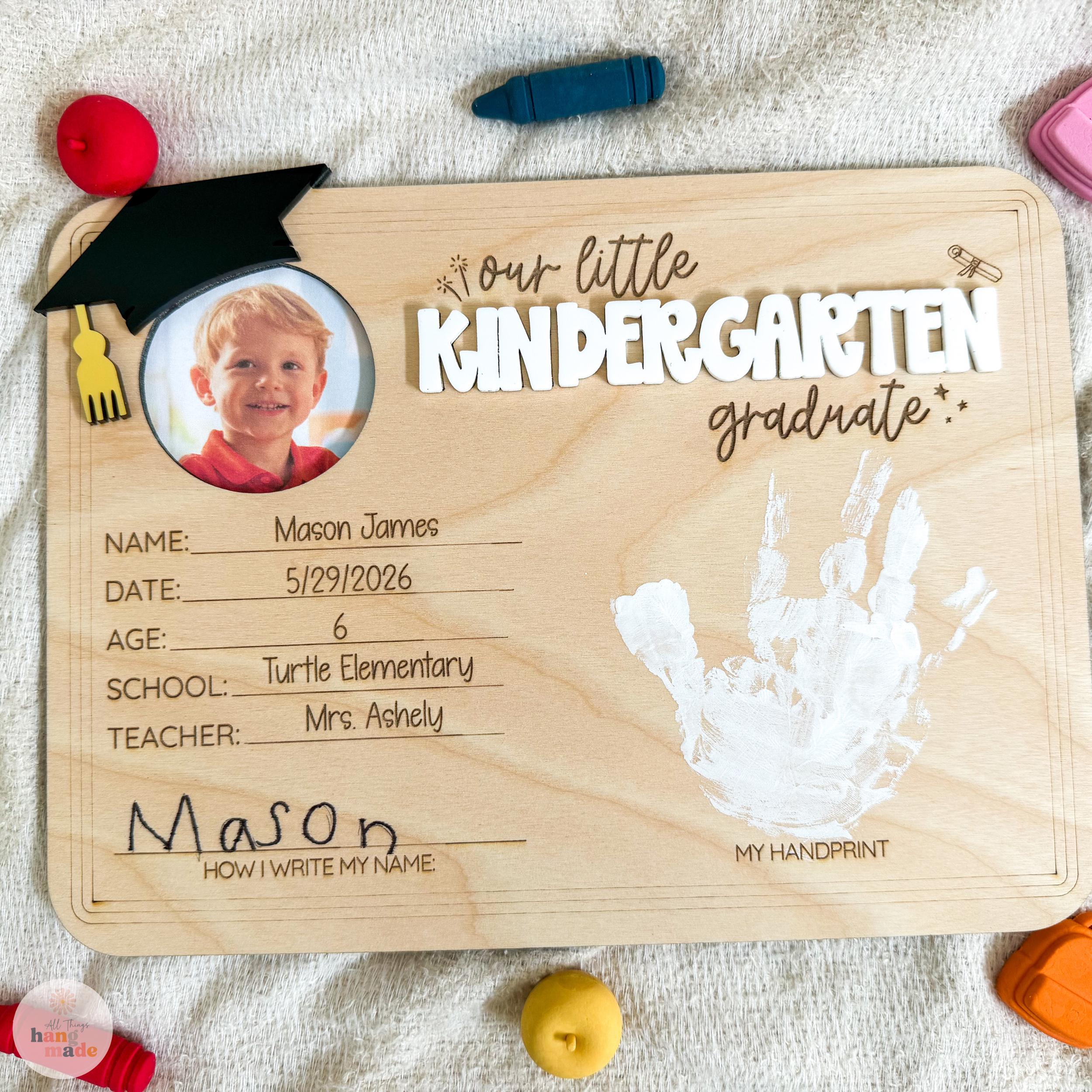 Personalized Kindergarten Keepsake for Kids, Cute Kindergarten Graduate ...