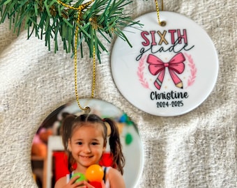 Personalized School Photo Ornament Gift For Kids- Custom School Ornament With Pictures 2025-2026 Preschool Kindergarten School Year Ornament