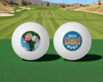Personalized Photo Golf Balls | Custom Golf Balls for Dad | Father's Day Golf Gift | Best Dad Ever | New Dad Birthday Gift for Him