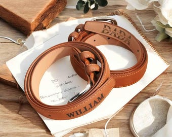 Personalized Leather Belt for Men | Custom Engraved Black Belt | Leather Belt Gift | Men's Belt | Personalized Gift for Him or Her