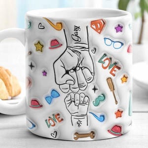 Personalized Father’s Day Mug | Custom Name Coffee Mug Gift for Dad or Grandpa | 11oz 15oz Mug | Best Dad Ever | Gift for Mom or Her