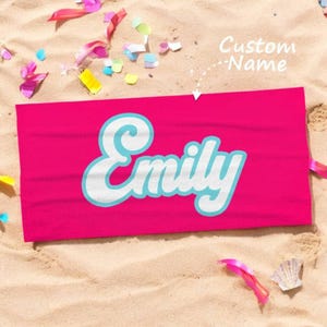 Personalized Beach Towel with Name | Custom Towel Gift for Her | Name Beach Towel | Beach Decor | Towel for Beach Lovers & Travel