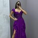 15678 Red Shimmer Transparent Tulle Dress main image 1