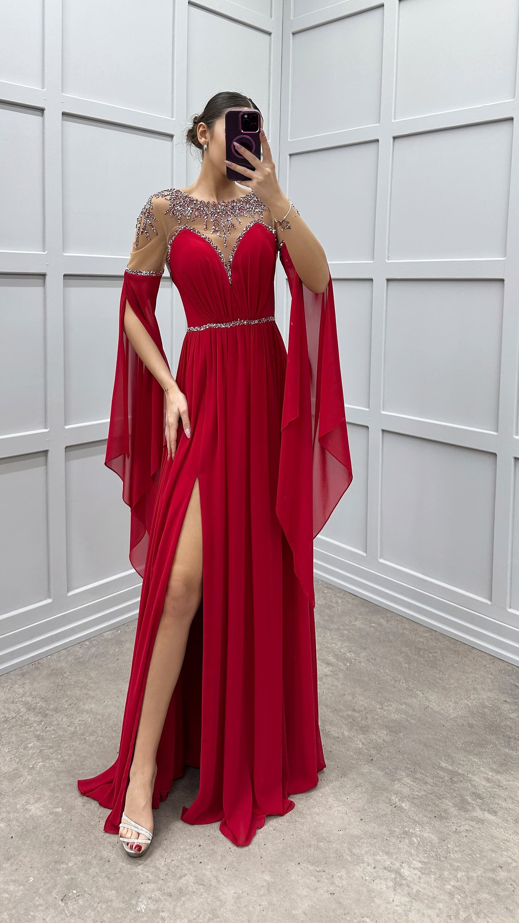 Embroidered Sleeve Dress main image 0