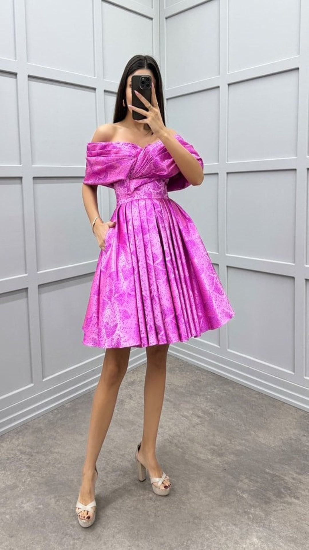 Chest Detail Strapless Pleated Design Dress, 27544 - Etsy