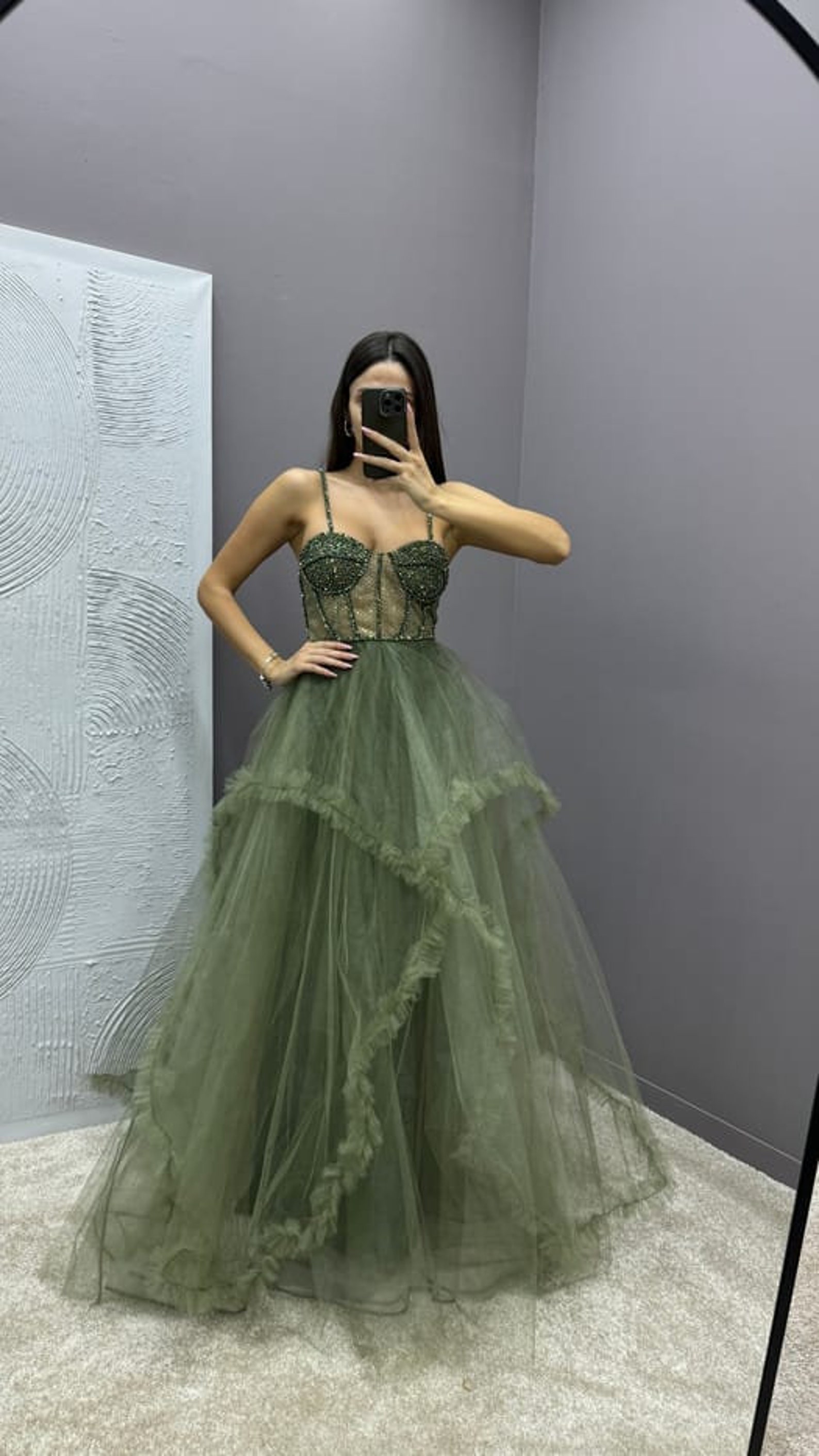 Rope Strap Transparent Detail Design Tulle Evening Dress,27493 - Etsy