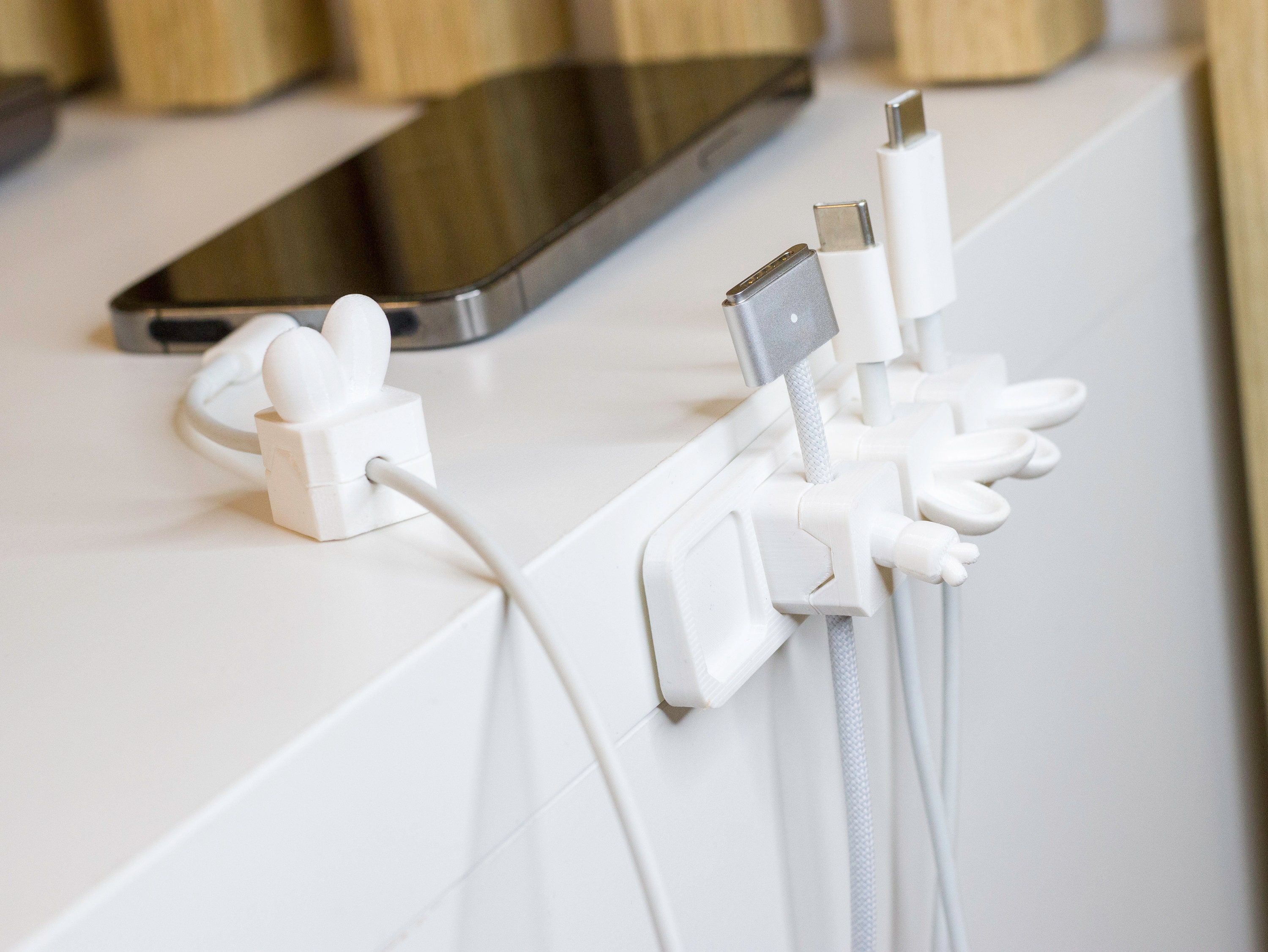 Cable Organizer With Cute Bunny Ears Manager Office
