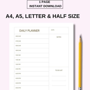 Hour Daily Planner Printable
