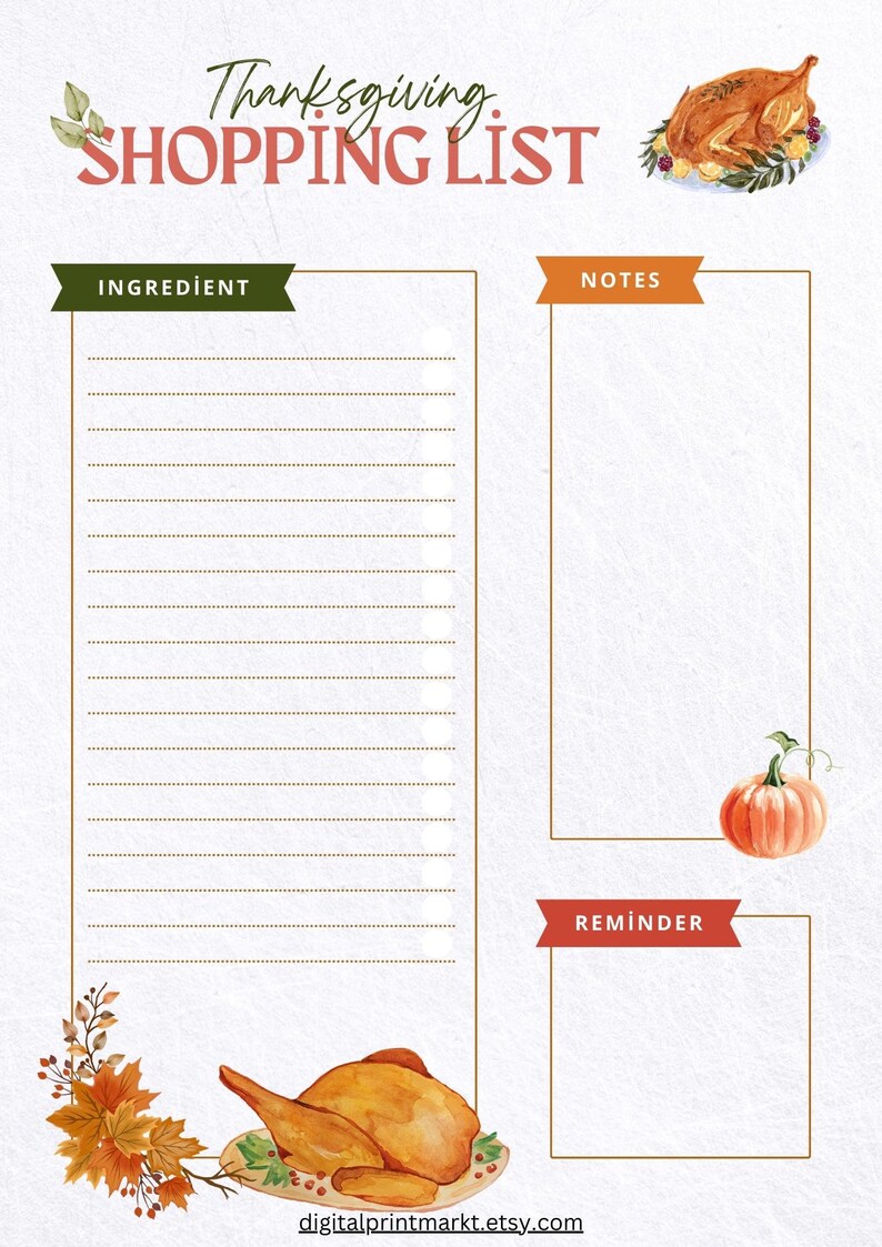 Minimalist Shopping List Printable - Etsy