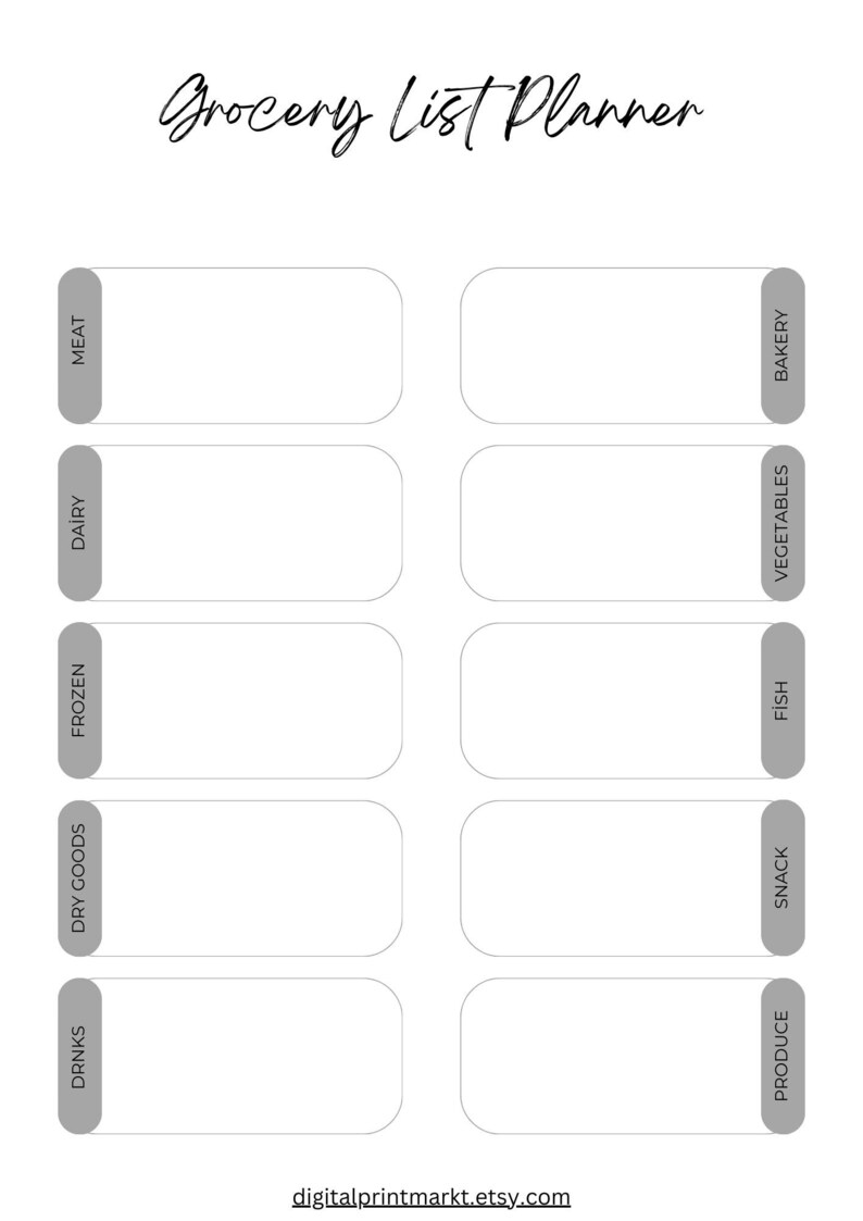 Minimalist Shopping List Printable - Etsy