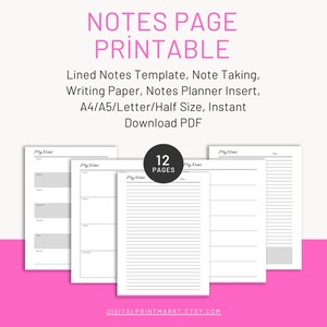 Notes Page Printable