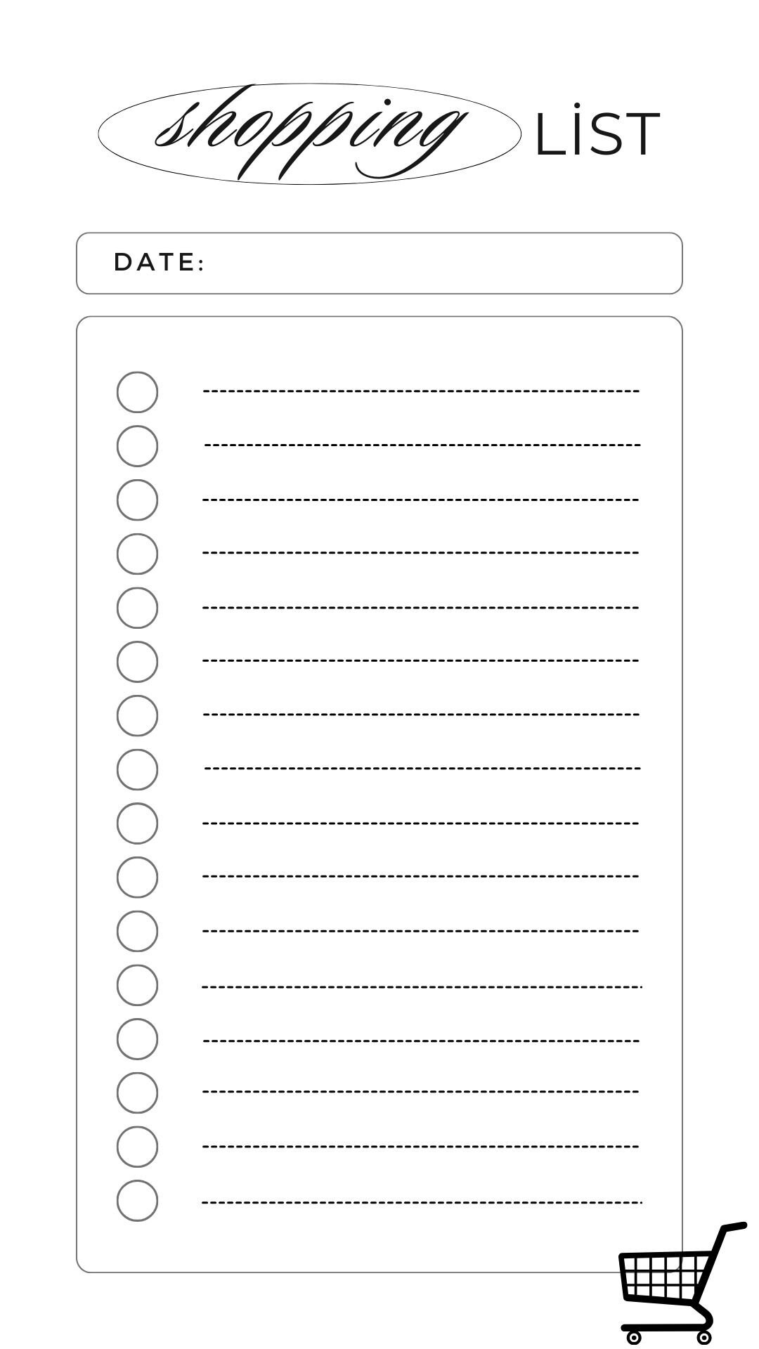 Printable Shopping List Template Etsy Printable Shopping List Template Etsy
