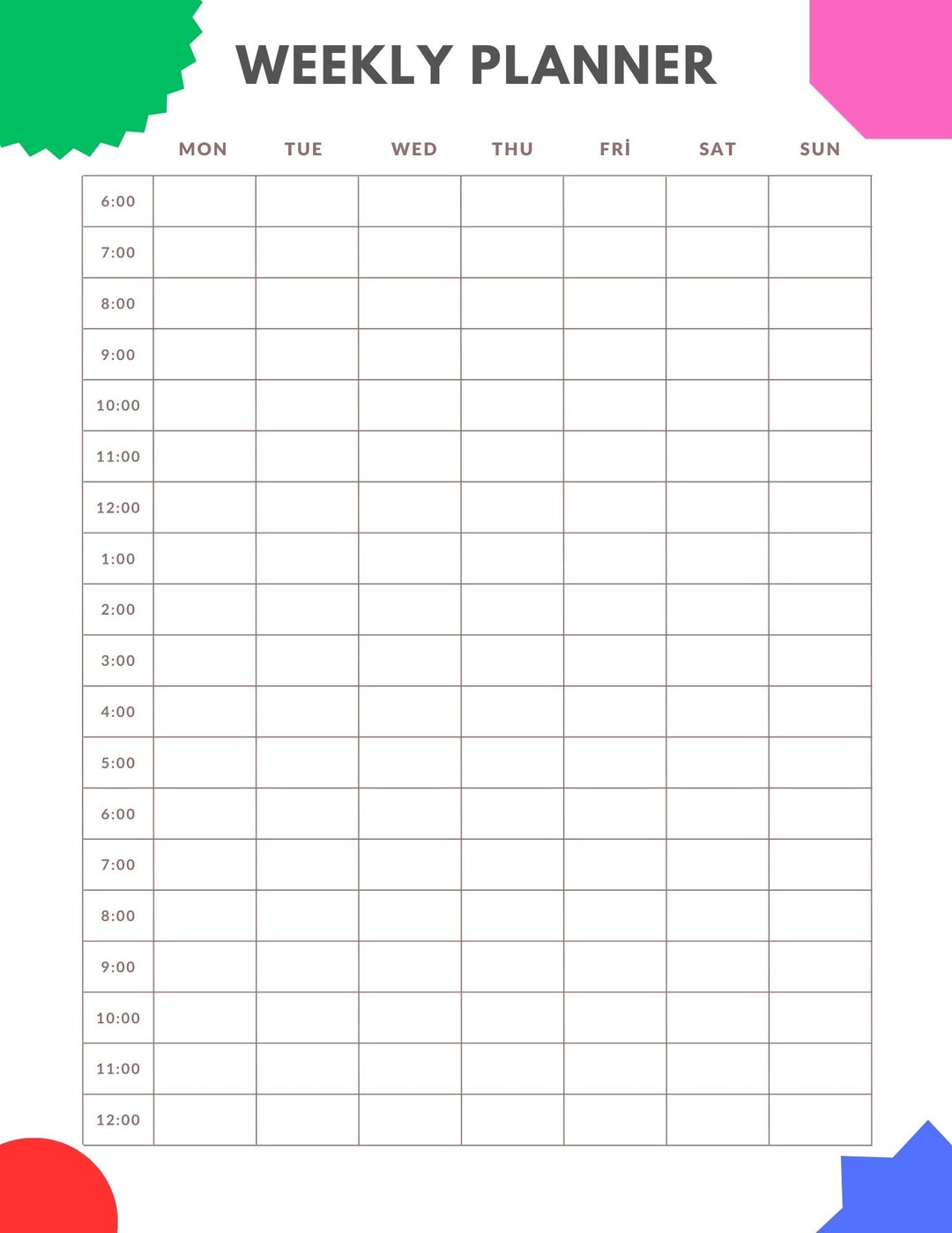 Weekly Planner Printable to Do List - Etsy