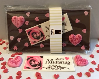 Schokolade Tafel Zum Muttertag mit Zucker Herzen