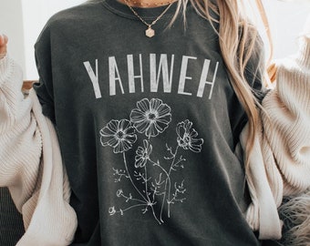 Yahweh Boho Christian Comfort Colors Tshirt YHWH Shirt Vintage Inspired Faith Based Shirt Christian Merch Womens Christian Clothes For Her