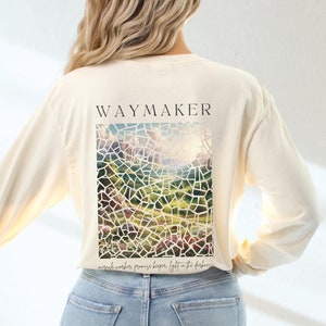 Waymaker Miracle Worker Christian Long Sleeve Comfort Colors Shirt Faith Based Scripture Shirt Baptism Gift Christian Merch Jesus Apparel