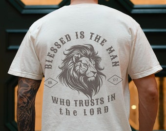 Blessed Is The Man Christian Comfort Colors Tshirt Christian Mens Shirt Bible Verse Shirt Scripture Shirt Gospel Shirt Christian Merch